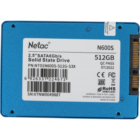 SSD Netac N600S 512Gb NT01N600S-512G-S3X, фото , изображение 4