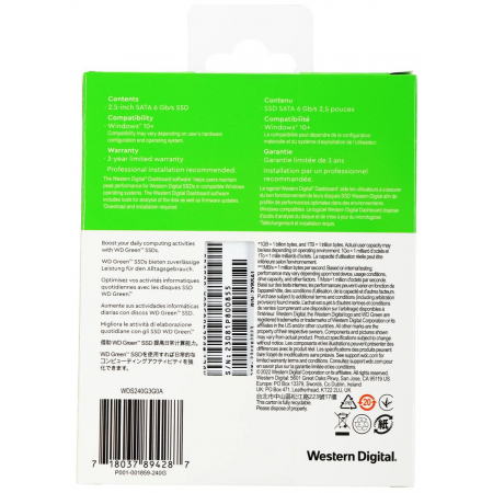 Накопитель Western Digital SSD GREEN 240Gb SATA-III 2,5”/7мм WDS240G3G0A (аналог WDS240G2G0A), 1 year, фото , изображение 12
