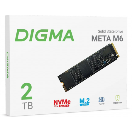 Накопитель SSD Digma PCI-E 4.0 x4 2Tb DGSM4002TM63T Meta M6 M.2 2280, фото , изображение 8