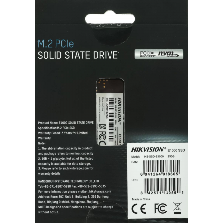 SSD Hikvision E1000 256Gb HS-SSD-E1000/256G, фото , изображение 7