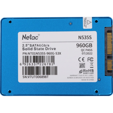 SSD Netac N535S 960Gb NT01N535S-960G-S3X, фото , изображение 3