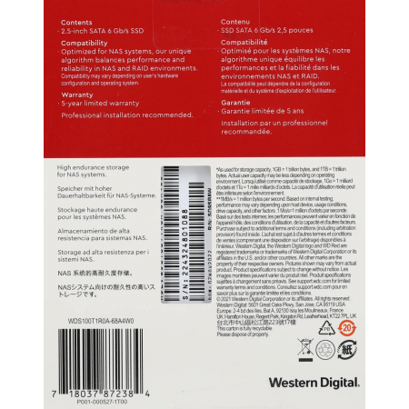 Твердотельный накопитель SSD WD Red SA500 NAS 3D NAND WDS100T1R0A 1ТБ 2,5 SATA-III (TLC), фото , изображение 12