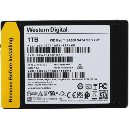 Твердотельный накопитель SSD WD Red SA500 NAS 3D NAND WDS100T1R0A 1ТБ 2,5 SATA-III (TLC), фото , изображение 7