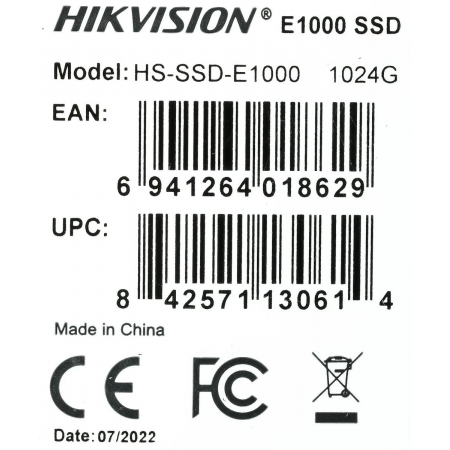 SSD Hikvision E1000 1Tb HS-SSD-E1000/1024G, фото , изображение 8