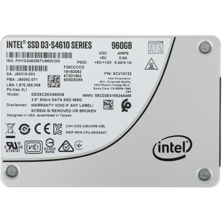 SSD Intel D3-S4610 Series 960Gb SSDSC2KG960G801, фото , изображение 7