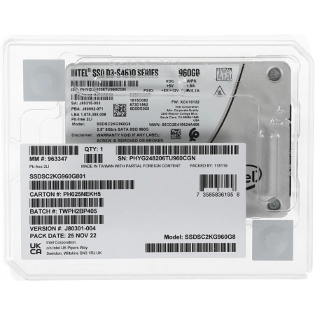 SSD Intel D3-S4610 Series 960Gb SSDSC2KG960G801, фото , изображение 9