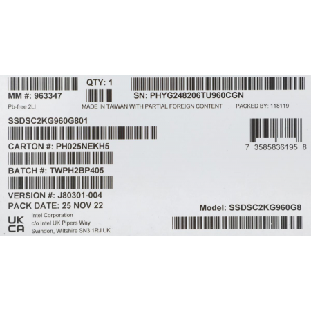 SSD Intel D3-S4610 Series 960Gb SSDSC2KG960G801, фото , изображение 10