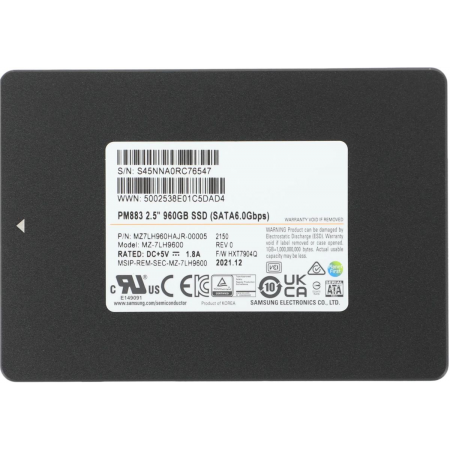 SSD Samsung PM883 OEM 960Gb MZ7LH960HAJR-00005, фото , изображение 6