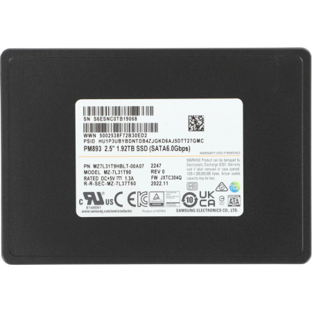SSD Samsung PM893 OEM 2Tb MZ7L31T9HBLT-00A07, фото , изображение 5
