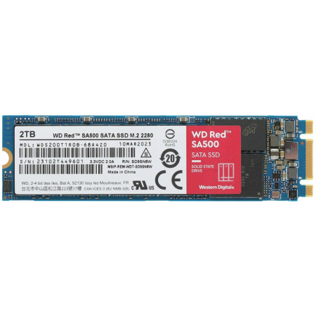 Накопитель твердотельный WD Твердотельный накопитель SSD WD Red™ SA500 NAS 3D NAND WDS200T1R0B 2ТБ M2.2280 SATA-III (TLC), фото 