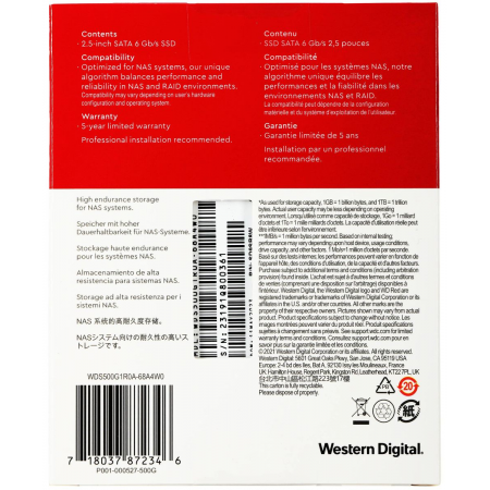 SSD жесткий диск SATA2.5 500GB RED WDS500G1R0A WDC, фото , изображение 9