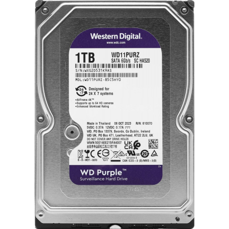 Жесткий диск SATA 1TB 6GB/S 64MB PURPLE WD11PURZ WDC, фото , изображение 6