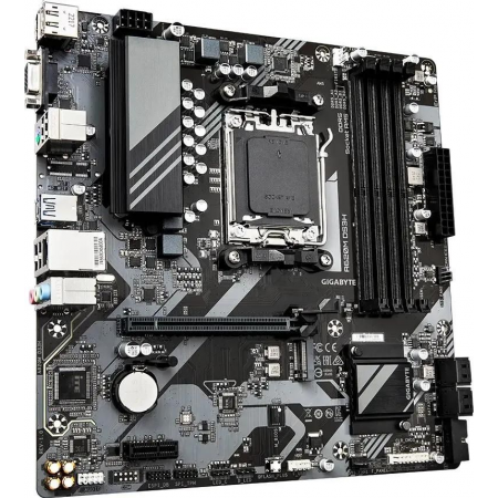 Материнская плата Gigabyte A620M DS3H, Socket AM5, 4xDDR5-5200, D-SUB+HDMI+DP, 1xPCI-Ex16, 1xPCI-Ex1, 4xSATA3(RAID 0/1/10), 1xM.2, 8 Ch Audio, GLan, (4+4)xUSB2.0, (2+2)xUSB3.2, 1xPS/2, mATX, RTL {10}, фото , изображение 3