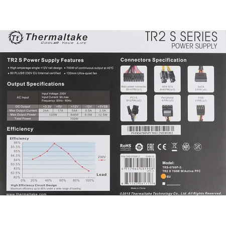 Блок питания 700W Thermaltake TR2 S (TRS-0700NPCWEU), фото , изображение 7