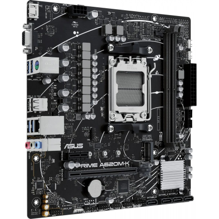 Материнская плата Asus PRIME A620M-K SocketAM5 AMD A620 2xDDR5 mATX AC`97 8ch(7.1) GbLAN RAID+VGA+HDMI, фото , изображение 3
