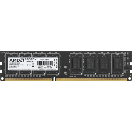 Модуль памяти AMD DDR3 4Gb 1333MHz R334G1339U1S-UO OEM PC3-10600 CL9 DIMM 240-pin 1.5В, фото  Модуль памяти AMD DDR3 4Gb 1333MHz R334G1339U1S-UO OEM PC3-10600 CL9 DIMM 240-pin 1.5В, фото