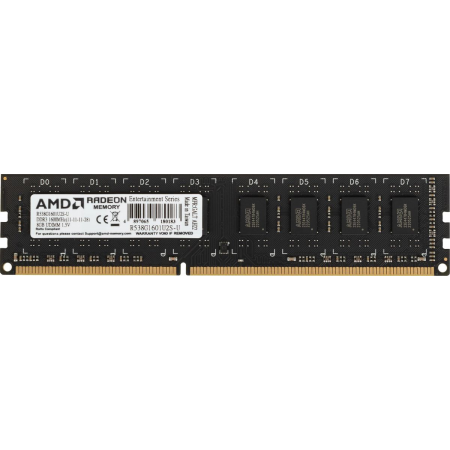 Оперативная память DIMM AMD Black DDR3 8Gb R538G1601U2S-U, фото , изображение 3 Оперативная память DIMM AMD Black DDR3 8Gb R538G1601U2S-U, фото , изображение 3