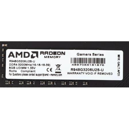 Оперативная память DIMM AMD Radeon R9 Gamer Series DDR4 8Gb R948G3206U2S-U, фото , изображение 5