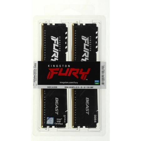 Оперативная память DIMM Kingston FURY Beast Black DDR4 64Gb KF432C16BBK2/64 (2x32Gb), фото , изображение 5