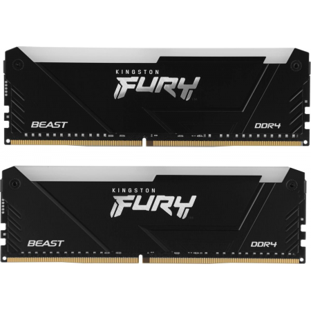 Оперативная память Kingston 32GB DDR4 3200MHz DIMM FURY Beast Black RGB XMP KF432C16BB12AK2/32 kit 2x16Gb, CL16, 288-pin  1.35V  Non-ECC, фото , изображение 2