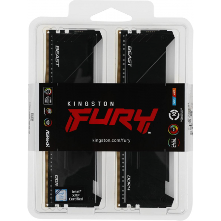 Оперативная память Kingston 16GB DDR4 3200MHz DIMM FURY Beast Black RGB XMP KF432C16BB2AK2/16 kit 2x8Gb, CL16, 1.35V 288-pin Non-ECC, фото , изображение 5 Оперативная память Kingston 16GB DDR4 3200MHz DIMM FURY Beast Black RGB XMP KF432C16BB2AK2/16 kit 2x8Gb, CL16, 1.35V 288-pin Non-ECC, фото , изображение 5