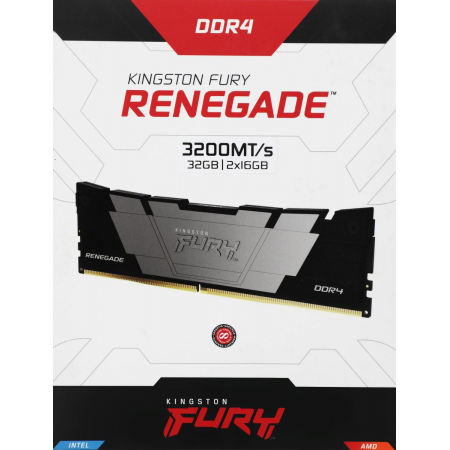 Память DDR4 2x16GB 3200MHz Kingston KF432C16RB12K2/32 Fury Renegade Black RTL PC4-25600 CL16 DIMM 288-pin 1.35В dual rank Ret, фото , изображение 4 Память DDR4 2x16GB 3200MHz Kingston KF432C16RB12K2/32 Fury Renegade Black RTL PC4-25600 CL16 DIMM 288-pin 1.35В dual rank Ret, фото , изображение 4