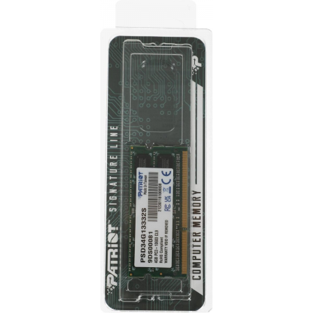 Оперативная память 4Gb DDR-III 1333MHz Patriot SO-DIMM (PSD34G13332S), фото , изображение 5 Оперативная память 4Gb DDR-III 1333MHz Patriot SO-DIMM (PSD34G13332S), фото , изображение 5