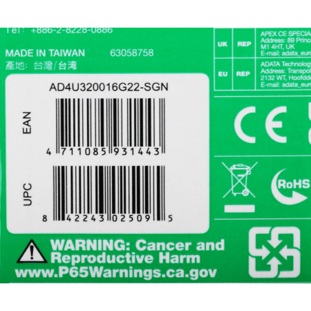 Оперативная память DIMM ADATA Premier DDR4 16Gb AD4U320016G22-SGN, фото , изображение 6
