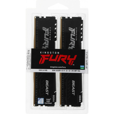 Оперативная память DIMM Kingston FURY Beast Black DDR4 32Gb KF436C18BBK2/32 (2x16Gb), фото , изображение 7