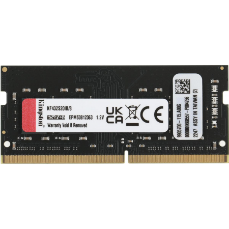 Оперативная память SO-DIMM Kingston Fury Impact DDR4 8Gb 3200MHz KF432S20IB/8, фото , изображение 4 Оперативная память SO-DIMM Kingston Fury Impact DDR4 8Gb 3200MHz KF432S20IB/8, фото , изображение 4