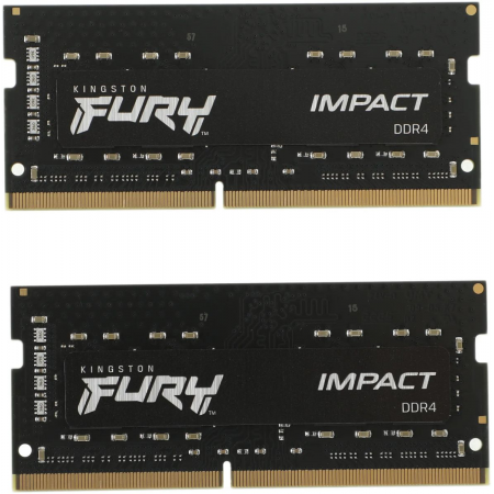 Оперативная память SO-DIMM Kingston Fury Impact DDR4 16Gb 3200MHz KF432S20IBK2/16 (2x8Gb), фото , изображение 3
