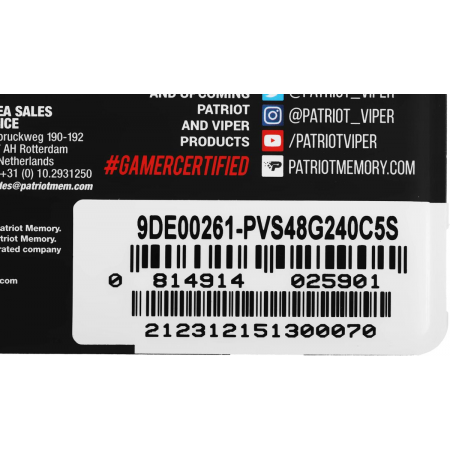 Оперативная память SO-DIMM Patriot Viper Steel DDR4 8Gb 2400MHz PVS48G240C5S, фото , изображение 5