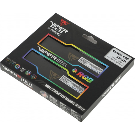 Оперативная память DIMM Patriot Viper Steel RGB DDR4 32Gb PVSR432G320C8K (2x16Gb), фото , изображение 9
