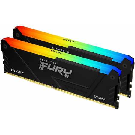 Память DDR4 2x16GB 3200MHz Kingston KF432C16BB2AK2/32 Fury Beast RGB RTL Gaming PC4-25600 CL16 DIMM 288-pin 1.35В kit single rank с радиатором Ret, фото , изображение 2