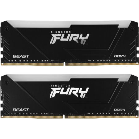 Память DDR4 2x16GB 3200MHz Kingston KF432C16BB2AK2/32 Fury Beast RGB RTL Gaming PC4-25600 CL16 DIMM 288-pin 1.35В kit single rank с радиатором Ret, фото , изображение 3
