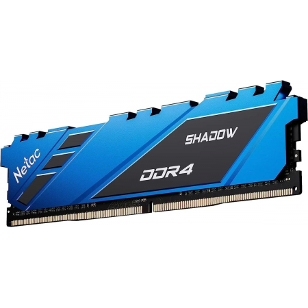 Модуль памяти DDR 4 DIMM 16Gb PC21300, 2666Mhz, Netac Shadow NTSDD4P26SP-16B   C19 Blue, с радиатором, фото , изображение 3