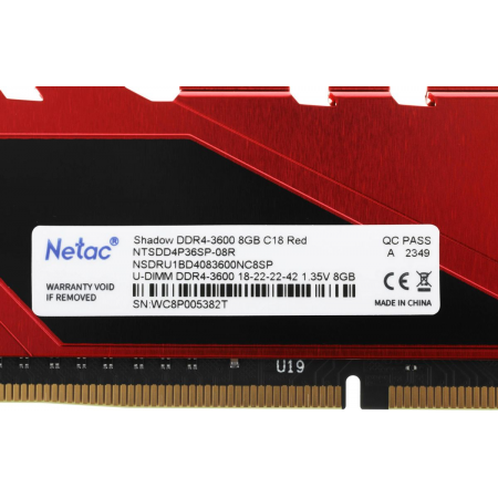 Оперативная память DIMM Netac Shadow DDR4 8Gb NTSDD4P36SP-08R, фото , изображение 7