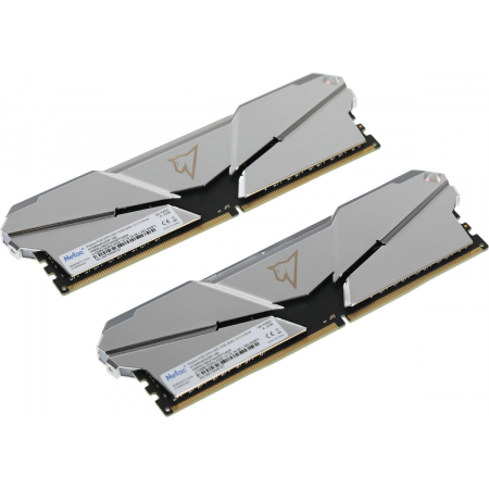 Модуль памяти DDR4 Netac Shadow RGB 16GB (2x8GB) 3200MHz CL14 1.35V / NTSRD4P32DP-16S / Silver / with radiator, фото , изображение 4 Модуль памяти DDR4 Netac Shadow RGB 16GB (2x8GB) 3200MHz CL14 1.35V / NTSRD4P32DP-16S / Silver / with radiator, фото , изображение 4