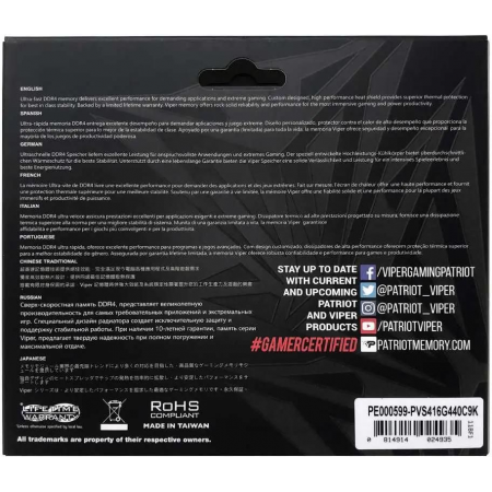 Оперативная память 16Gb DDR4 3600MHz Patriot Viper Steel (PVS416G360C8), фото , изображение 4