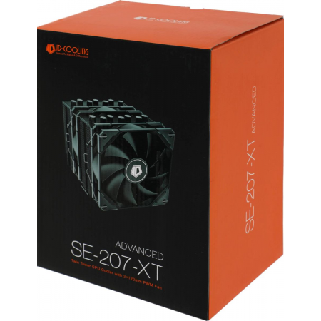 Кулер ID-COOLING SE-207-XT ADVANCED LGA20XX/1700/1200/115X/AM4 (8шт/кор, TDP 280W, PWM, черный, 7 тепл.трубок + медная база, 2 x FAN 120mm) RET, фото , изображение 11