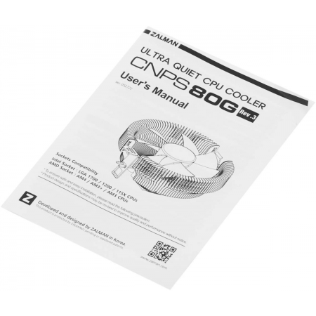 Кулер ZALMAN CNPS80G Rev.3, 85mm FAN, AL, 4-PIN PWM, 900-2500 RPM, 28DBA, LONG LIFE BEARING, LGA 1700/1200/115X, AM5/AM4/AM3+/AM3, фото , изображение 8