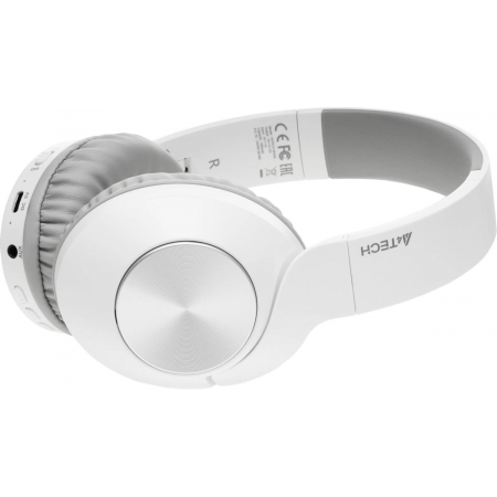 Наушники накладные A4Tech 2Drumtek BH300 белый/серый беспроводные bluetooth оголовье (BH300 GRAYISH WHITE), фото , изображение 4