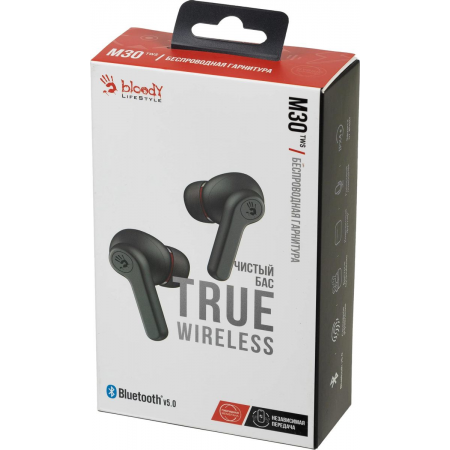 Гарнитура A4TECH Bloody M30, Bluetooth, вкладыши, черный [m30 (black)], фото , изображение 12