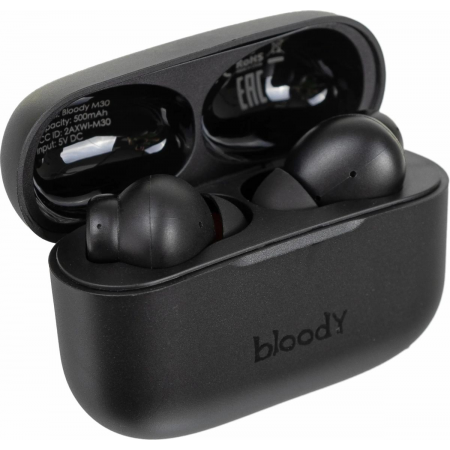 Гарнитура A4TECH Bloody M30, Bluetooth, вкладыши, черный [m30 (black)], фото , изображение 3