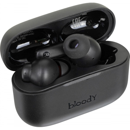 Гарнитура A4TECH Bloody M30, Bluetooth, вкладыши, черный [m30 (black)], фото , изображение 4
