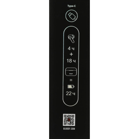 Наушники с микрофоном A4Tech Bloody M30 белый вкладыши BT в ушной раковине (M30), фото , изображение 17