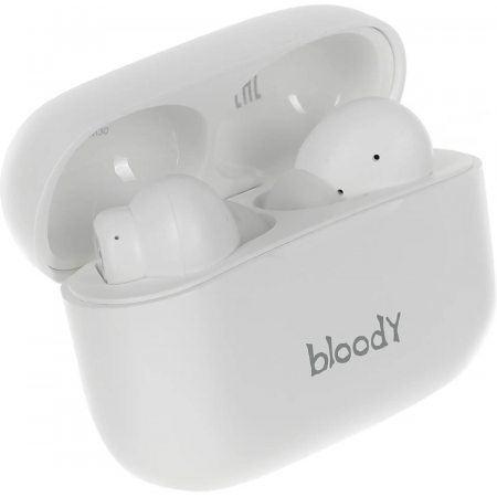 Наушники с микрофоном A4Tech Bloody M30 белый вкладыши BT в ушной раковине (M30), фото , изображение 3
