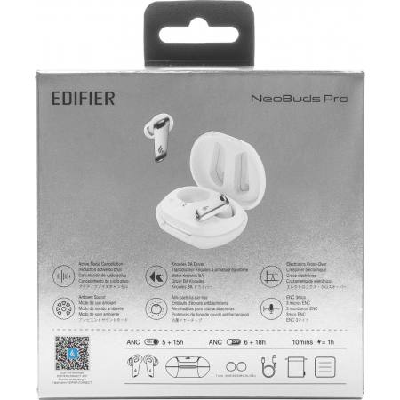 Гарнитура вкладыши Edifier NeoBuds Pro белый беспроводные, фото , изображение 11