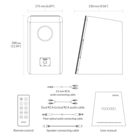 Колонки Edifier R2000DB 2.0 темное дерево 120Вт BT, фото , изображение 4