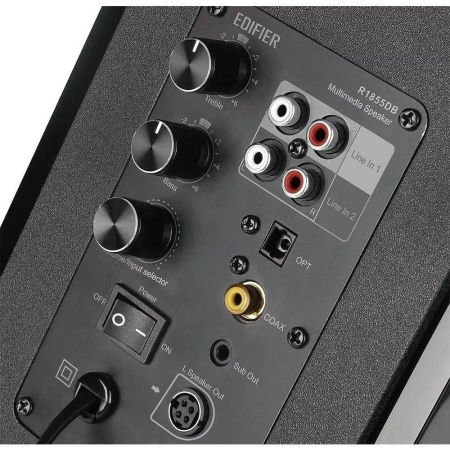 Колонки Edifier R1855DB Black {Активные, 70W RMS, 60-20000Гц, дерево, пульт ДУ, Bluetooth 5.0,выход на сабвуфер,Opt/Coaxial,2 RCA}, фото , изображение 4
